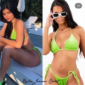 Green Velvet Bikini set